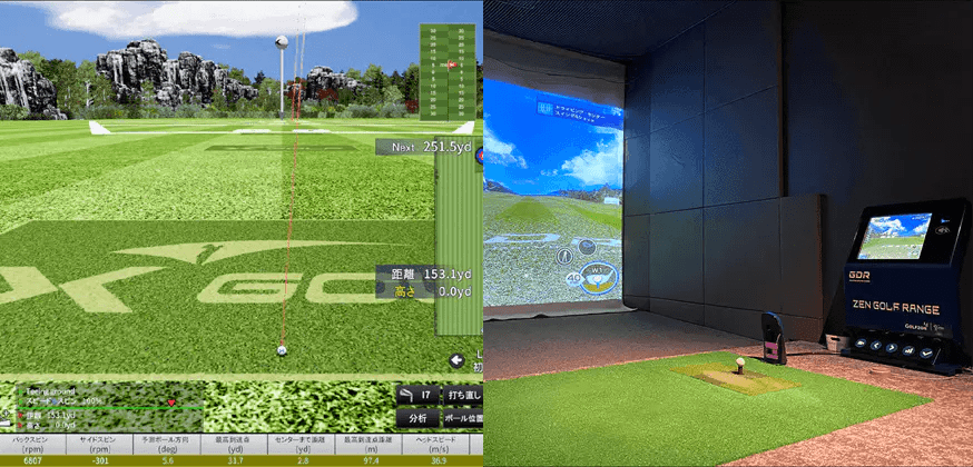 ZEN GOLF GANGE のシミュレーター